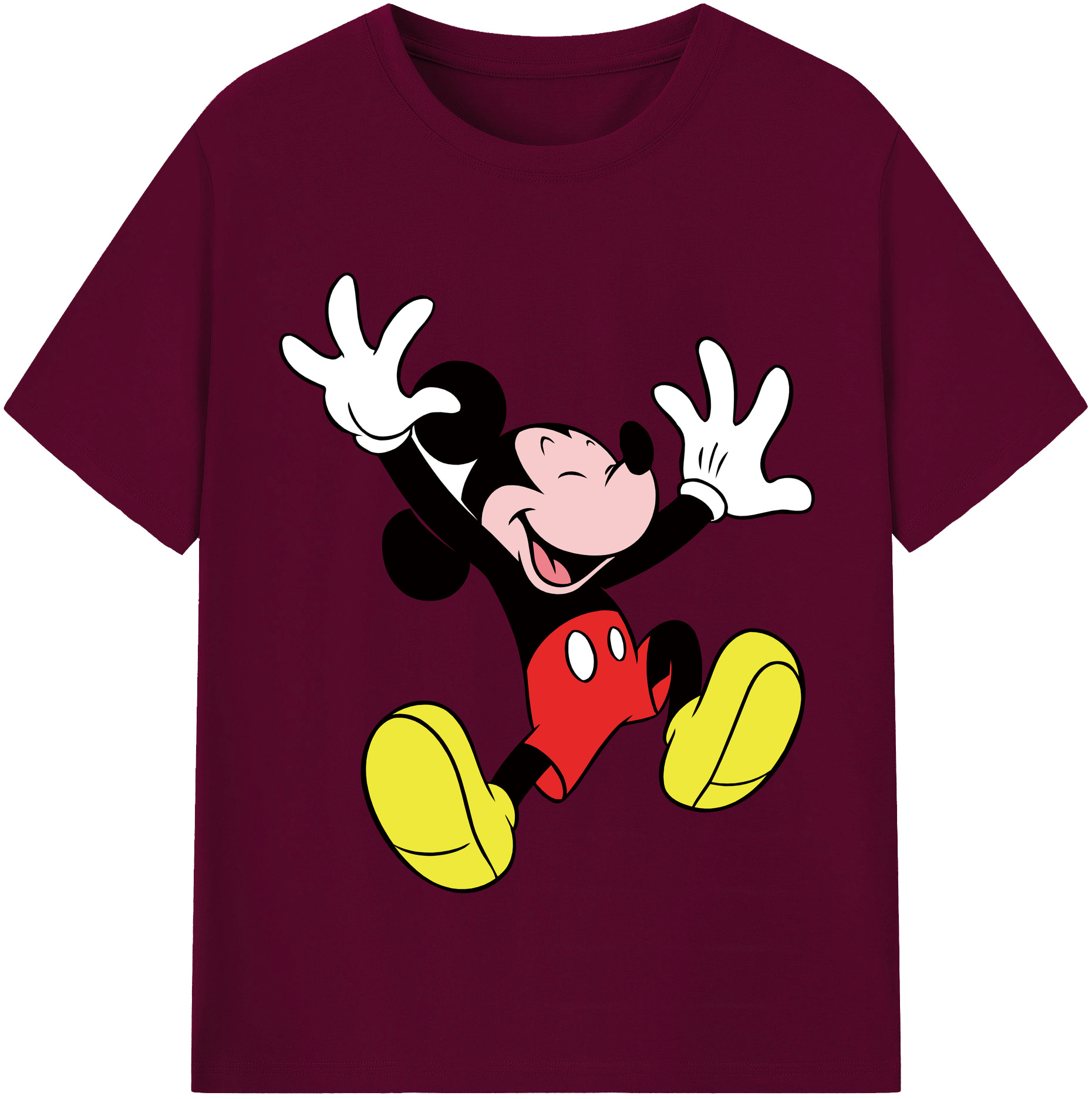（画像用） ミッキーマウス Mickey Mouse レディースカジュアルプリントTシャツ（綿100％）